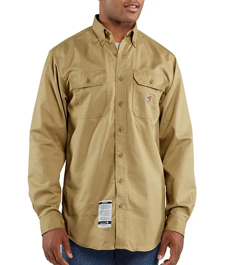 Carhartt Men's Flame Resistant Button Down Collar Twill Pocket Flaps Shirt 4 Carhartt Men's Flame Resistant Button Down Collar Twill Pocket Flaps Shirt - Image 2