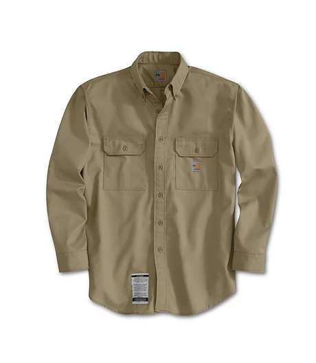 Carhartt Men's Flame Resistant Button Down Collar Twill Pocket Flaps Shirt 5 Carhartt Men's Flame Resistant Button Down Collar Twill Pocket Flaps Shirt - Image 3
