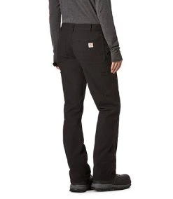 Carhartt Women's Rugged Flex High Rise Loose Fit Canvas Double Front Work Pants - Black
