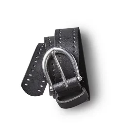 Denver Hayes Women's Italian Split Leather Perforated Belt