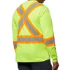 DAKOTA Men's Class 2 Hi Vis Long Sleeve Lined Crewneck Work T Shirt -Helly Hansen shop 259293 1AABDK HVLST02 PROD 2 LIME