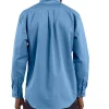 Carhartt Men's Flame Resistant Button Front Twill Shirt With Pocket Flaps -Helly Hansen shop 29326 FRS160MBL PROD 2 MDBLUE