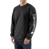 Carhartt Men's Signature Logo Loose Fit Heavyweight Long Sleeve Graphic T Shirt - Black 1 Carhartt Men's Signature Logo Loose Fit Heavyweight Long Sleeve Graphic T Shirt - Black -Helly Hansen shop 29330 K231BLK PROD 1 BLACK