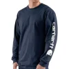Carhartt Men's Signature Logo Loose Fit Long Sleeve Graphic T Shirt - Navy 2 Carhartt Men's Signature Logo Loose Fit Long Sleeve Graphic T Shirt - Navy -Helly Hansen shop 29331 K231NVY PROD 1 NAVY