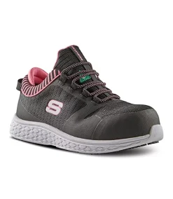 Skechers Work Women's Aluminum Toe Steel Plate Slip Resistant Athletic Safety Shoes - Black/Pink