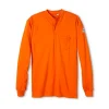 Bulwark Men's EXCEL FR Flame Resistant Cotton Long Sleeve Henley Shirt - Orange 2 Bulwark Men's EXCEL FR Flame Resistant Cotton Long Sleeve Henley Shirt - Orange -Helly Hansen shop 30556 SEL2OR PROD 1 ORANGE