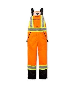 DAKOTA Men's Hi Vis T-Max Insulated Water Repellent Bib Overalls -Helly Hansen shop 30576 1AADDK HVBL01 PROD 4 ORANGE