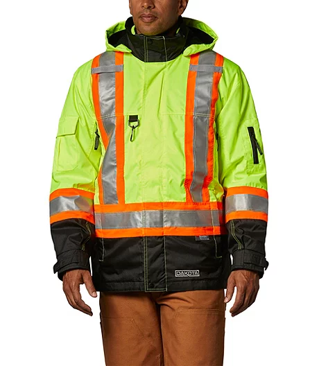 DAKOTA Men's Hi-Visibility 7-In-1 T-MAX Lined Jacket 5 DAKOTA Men's Hi-Visibility 7-In-1 T-MAX Lined Jacket - Image 3