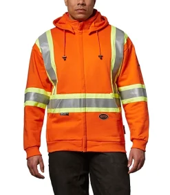 Pioneer Men's CSA Z462 & Z96 Flame Resistance Hi Vis Heavyweight Safety Hoodie - Orange -Helly Hansen shop 30620 338SF PROD 1 ORANGE