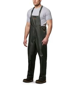 Pioneer Men's 420D Tree Planter Lightweight & Waterproof Overall Bib Pants - Green