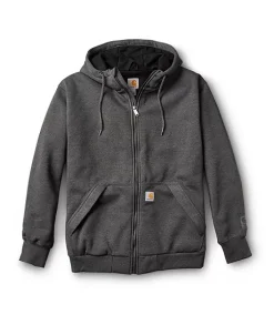 Carhartt Men's Midweight Thermal Lined Water Repellant Hooded Sweatshirt - Carbon Heather