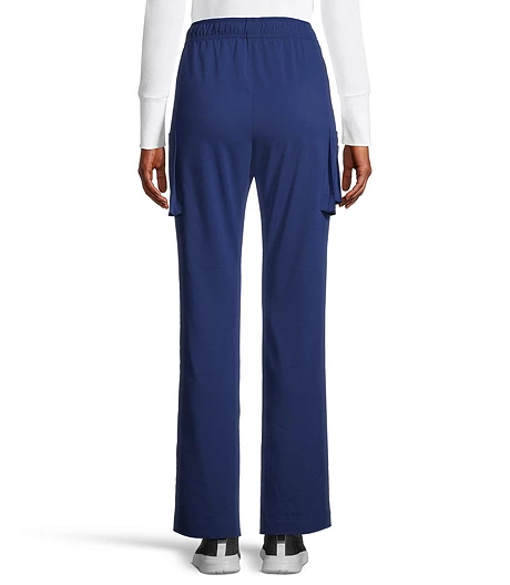 Health Pro Heart Women's Heart Cargo Pocket Elastic Stretch Waist With Drawstring Scrub Pants - Navy 3 Health Pro Heart Women's Heart Cargo Pocket Elastic Stretch Waist With Drawstring Scrub Pants - Navy