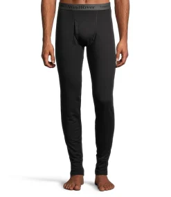 Windriver Men's T-MAX HEAT Thermal Base Layer Long Underwear Fleece Pants - Black
