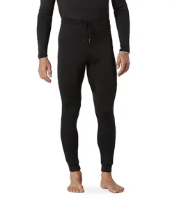 Windriver Men's Elastic Stretch Waist With Drawstring T-MAX Heat Grid Tech Fleece Pants - Black