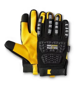 Dakota Workpro Series Men's Impact Water Resistant Touch Screen Compatible Gloves - Black Gold
