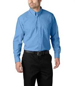 DAKOTA Men's Solid Oxford Cloth Wrinkle Resistant Button Down Long Sleeve Shirt