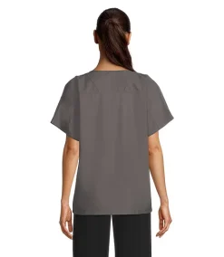 HEALTH PRO Unisex V-Neck Scrub Top -Helly Hansen shop 335021 3FLBHPUNITOPPEW PROD 4 PEWTER