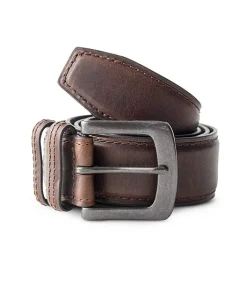 Denver Hayes Men's 38 MM Padded Oil Tan Leather Belt - Brown