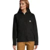 Carhartt Women's Black Washed Cotton Duck Sherpa Lined Jacket