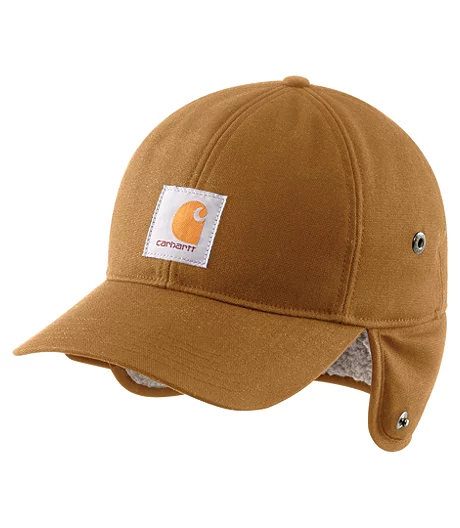 Men's Rain Defender Canvas Earflap Cap - Carhartt Brown 4 Men's Rain Defender Canvas Earflap Cap - Carhartt Brown - Image 2