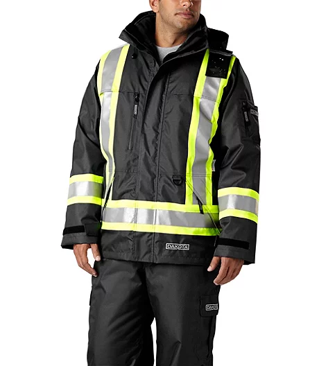 DAKOTA Men's Hi-Visibility T-MAX Waterproof Hyper-Dri 3 Lined 7-in-1 Jacket 3 DAKOTA Men's Hi-Visibility T-MAX Waterproof Hyper-Dri 3 Lined 7-in-1 Jacket