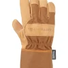 Men's Duck And Synthetic Leather Combo Winter Work Gloves - Carhartt Brown