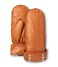 Windriver Women's Anouk T-Max Leather Mittens - Cognac