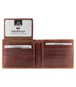 Mancini Leather Goods Men's Casablanca RFID Billfold Wallet Cognac - ONLINE ONLY -Helly Hansen shop 360290 8700851 CG PROD 3 COGNAC
