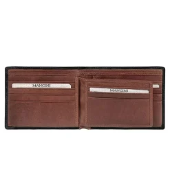 Mancini Leather Goods Men's Casablanca RFID Secure Billfold Wallet Brown - ONLINE ONLY