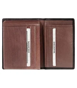 Mancini Leather Goods Men's Casablanca RFID Secure Vertical Wing Wallet Black - ONLINE ONLY