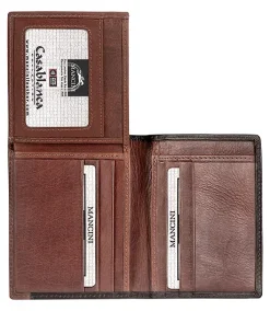 Mancini Leather Goods Men's Casablanca RFID Secure Vertical Wing Wallet Brown - ONLINE ONLY -Helly Hansen shop 361185 8700853 BN PROD 3 BROWN