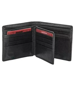 Mancini Leather Goods Men's Equestrian RFID Secure Wing Wallet With Coin Pocket Black - ONLINE ONLY -Helly Hansen shop 361747 52183 BK PROD 4 BLACK