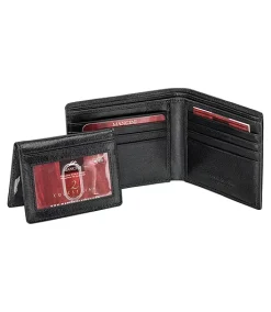 Mancini Leather Goods Men's Equestrian RFID Secure Billfold With Removable Passcase Black - ONLINE ONLY