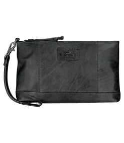 Mancini Leather Goods Women's Casablanca RFID Secure Wristlet Black - ONLINE ONLY