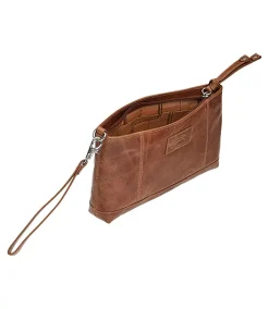 Mancini Leather Goods Women's Casablanca RFID Secure Wristlet Cognac - ONLINE ONLY