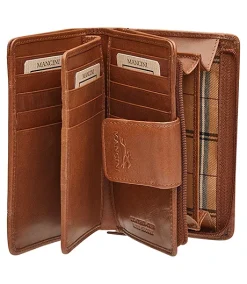 Mancini Leather Goods Women's Casablanca RFID Secure Medium Clutch Wallet Cognac - ONLINE ONLY -Helly Hansen shop 361912 8700283 CG PROD 3 COGNAC