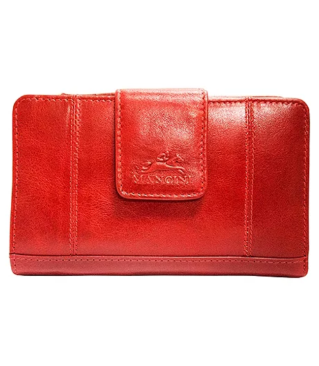 Mancini Leather Goods Women's Casablanca RFID Secure Medium Clutch Wallet Red - ONLINE ONLY 3 Mancini Leather Goods Women's Casablanca RFID Secure Medium Clutch Wallet Red - ONLINE ONLY