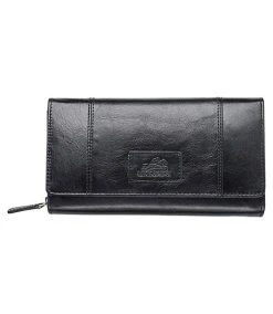 Mancini Leather Goods Women's Casablanca RFID Secure Medium Clutch Wallet Black - ONLINE ONLY
