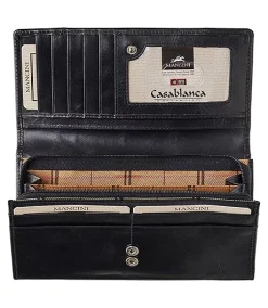 Mancini Leather Goods Women's Casablanca RFID Secure Medium Clutch Wallet Black - ONLINE ONLY -Helly Hansen shop 361918 8700300 BK PROD 4 BLACK