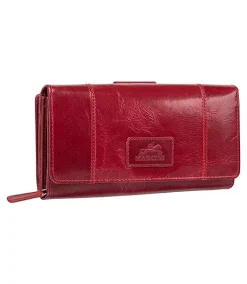 Mancini Leather Goods Women's Casablanca RFID Secure Medium Clutch Wallet Red - ONLINE ONLY -Helly Hansen shop 361921 8700300 RD PROD 2 RED