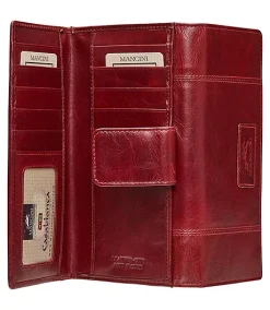 Mancini Leather Goods Women's Casablanca RFID Secure Medium Clutch Wallet Red - ONLINE ONLY -Helly Hansen shop 361921 8700300 RD PROD 4 RED