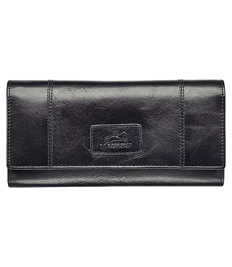 Mancini Leather Goods Women's Casablanca RFID Secure Trifold Wallet Black - ONLINE ONLY 3 Mancini Leather Goods Women's Casablanca RFID Secure Trifold Wallet Black - ONLINE ONLY