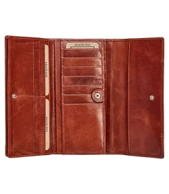 Mancini Leather Goods Women's Casablanca RFID Secure Trifold Wallet Cognac - ONLINE ONLY -Helly Hansen shop 361924 8700369 CG PROD 4 COGNAC