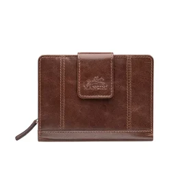 Mancini Leather Goods Women's Casablanca RFID Secure Medium Clutch Wallet Brown - ONLINE ONLY