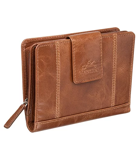 Mancini Leather Goods Women's Casablanca RFID Secure Medium Clutch Wallet Cognac - ONLINE ONLY 6 Mancini Leather Goods Women's Casablanca RFID Secure Medium Clutch Wallet Cognac - ONLINE ONLY - Image 4