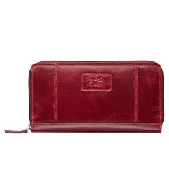 Mancini Leather Goods Women's Casablanca RFID Secure Clutch Wallet Red - ONLINE ONLY
