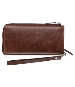 Mancini Leather Goods Women's Casablanca RFID Secure Trifold Wallet Brown - ONLINE ONLY