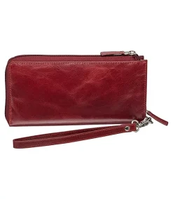 Mancini Leather Goods Women's Casablanca RFID Secure Trifold Wallet Red - ONLINE ONLY