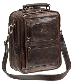 Mancini Leather Goods Women's Arizona Crossbody Travel Bag Brown - ONLINE ONLY -Helly Hansen shop 362647 1410 12 BN PROD 2 BROWN