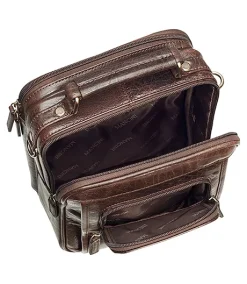 Mancini Leather Goods Women's Arizona Crossbody Travel Bag Brown - ONLINE ONLY -Helly Hansen shop 362647 1410 12 BN PROD 4 BROWN